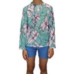 Vintage Floral Pattern Kids  Long Sleeve Swimwear