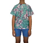 Vintage Floral Pattern Kids  Short Sleeve Swimwear