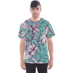 Vintage Floral Pattern Men s Sports Mesh Tee