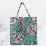Vintage Floral Pattern Grocery Tote Bag