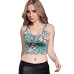 Vintage Floral Pattern Racer Back Crop Top