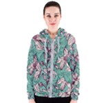 Vintage Floral Pattern Women s Zipper Hoodie