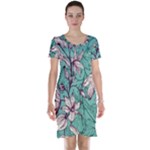 Vintage Floral Pattern Short Sleeve Nightdress