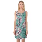 Vintage Floral Pattern Sleeveless Satin Nightdress