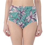 Vintage Floral Pattern Classic High-Waist Bikini Bottoms