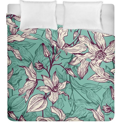 Vintage Floral Pattern Duvet Cover Double Side (King Size) from ArtsNow.com