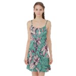 Vintage Floral Pattern Satin Night Slip
