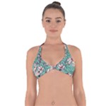 Vintage Floral Pattern Halter Neck Bikini Top