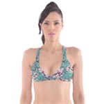 Vintage Floral Pattern Plunge Bikini Top