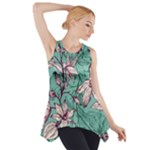 Vintage Floral Pattern Side Drop Tank Tunic