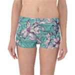 Vintage Floral Pattern Reversible Boyleg Bikini Bottoms