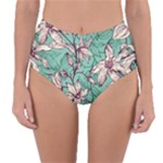 Vintage Floral Pattern Reversible High-Waist Bikini Bottoms