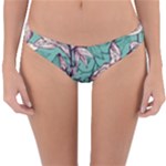 Vintage Floral Pattern Reversible Hipster Bikini Bottoms