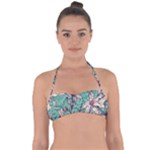 Vintage Floral Pattern Halter Bandeau Bikini Top