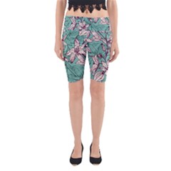 Vintage Floral Pattern Yoga Cropped Leggings from ArtsNow.com