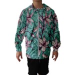 Vintage Floral Pattern Kids  Hooded Windbreaker