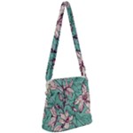 Vintage Floral Pattern Zipper Messenger Bag