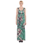 Vintage Floral Pattern Thigh Split Maxi Dress
