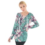 Vintage Floral Pattern Tie Up Tee