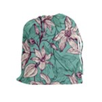 Vintage Floral Pattern Drawstring Pouch (XL)