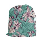 Vintage Floral Pattern Drawstring Pouch (XXL)