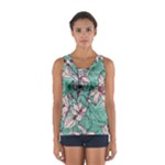 Vintage Floral Pattern Sport Tank Top 