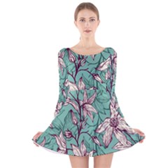 Long Sleeve Velvet Skater Dress 