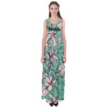 Vintage Floral Pattern Empire Waist Maxi Dress