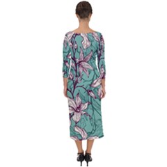 Quarter Sleeve Midi Bodycon Dress 