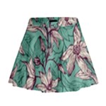 Vintage Floral Pattern Mini Flare Skirt