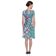 Short Sleeve Front Wrap Dress 