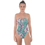 Vintage Floral Pattern Tie Back One Piece Swimsuit