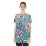 Vintage Floral Pattern Skirt Hem Sports Top