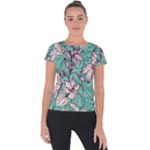 Vintage Floral Pattern Short Sleeve Sports Top 