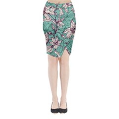 Vintage Floral Pattern Midi Wrap Pencil Skirt from ArtsNow.com