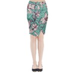 Vintage Floral Pattern Midi Wrap Pencil Skirt