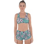 Vintage Floral Pattern Racerback Boyleg Bikini Set