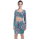 Vintage Floral Pattern Top and Skirt Sets