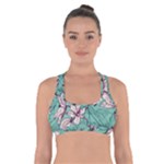 Vintage Floral Pattern Cross Back Sports Bra