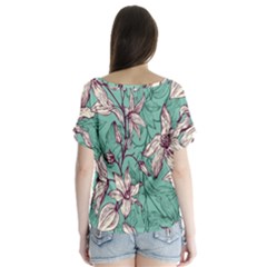 V-Neck Flutter Sleeve Top 