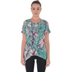 Vintage Floral Pattern Cut Out Side Drop Tee
