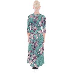 Quarter Sleeve Wrap Maxi Dress 