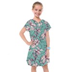 Vintage Floral Pattern Kids  Drop Waist Dress
