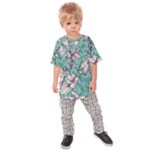 Vintage Floral Pattern Kids  Raglan Tee