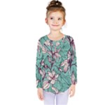 Vintage Floral Pattern Kids  Long Sleeve Tee