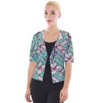 Vintage Floral Pattern Cropped Button Cardigan