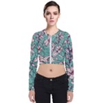 Vintage Floral Pattern Long Sleeve Zip Up Bomber Jacket