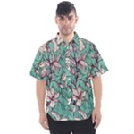 Vintage Floral Pattern Men s Short Sleeve Shirt