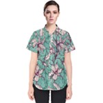 Vintage Floral Pattern Women s Short Sleeve Shirt