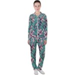 Vintage Floral Pattern Casual Jacket and Pants Set